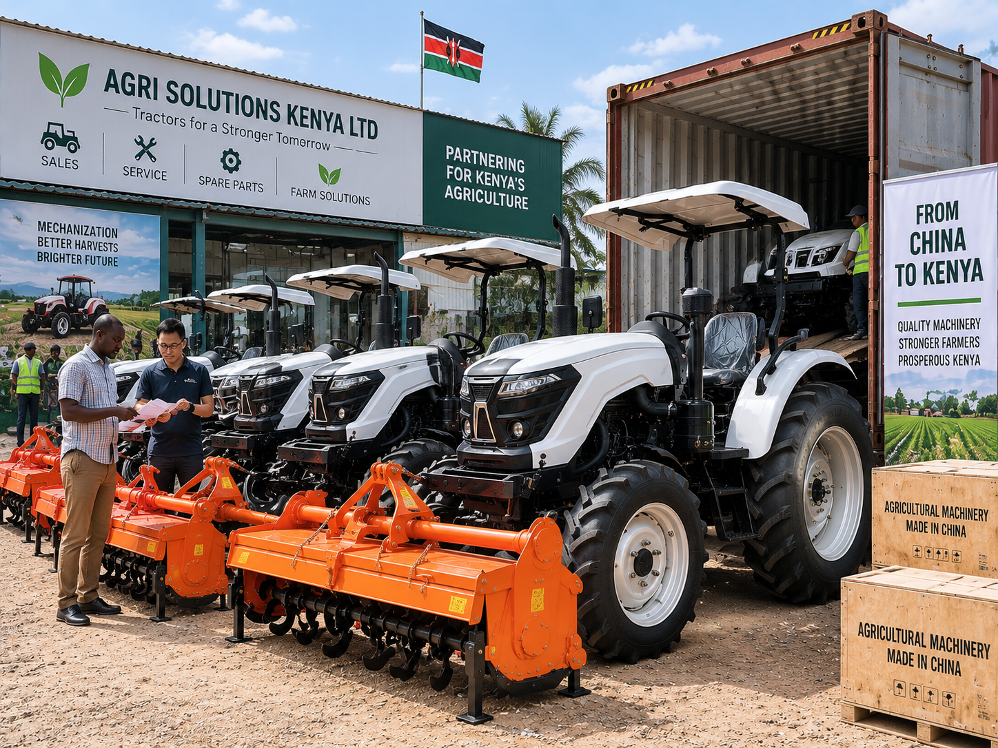 First Container: Tractors + Tiller Package